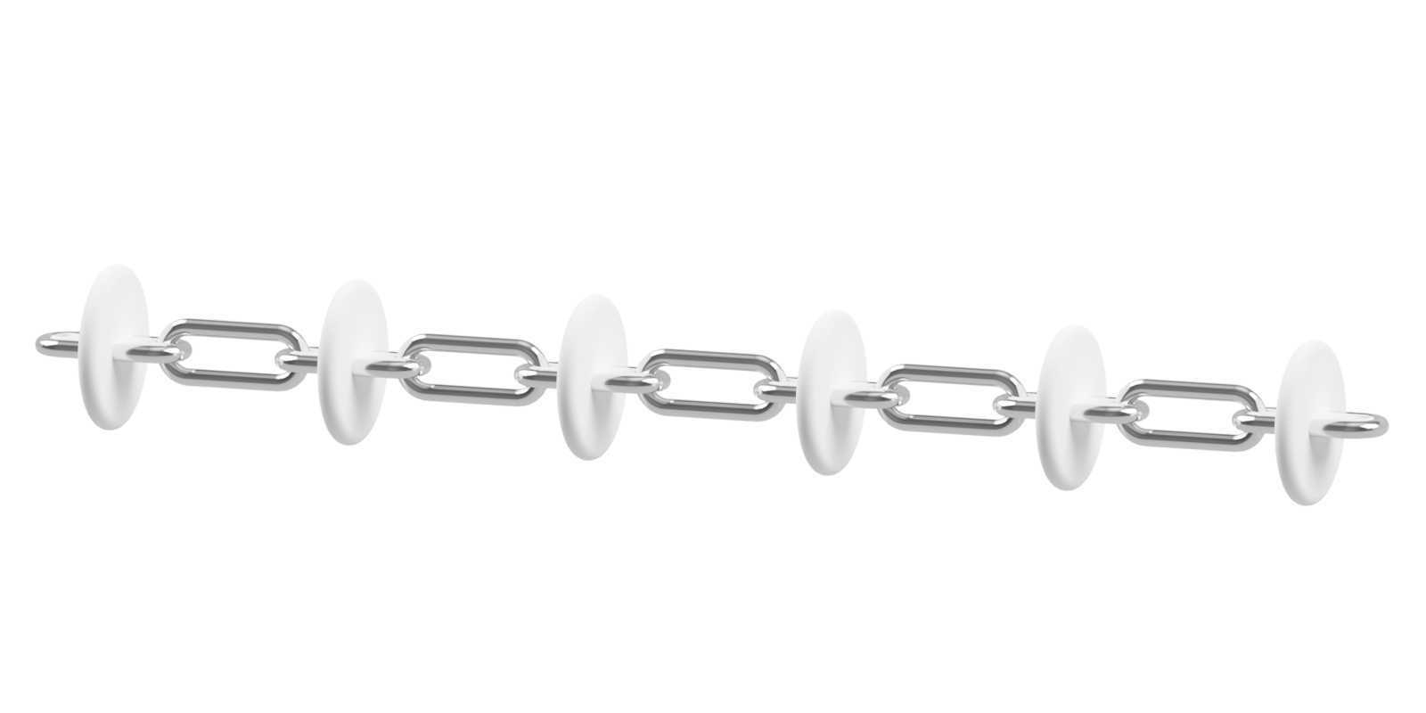 Immagine Catene trasportatrici di tipo genovese in acciaio cementato o inox, con dischi di plastica di materiali differenti in base al trasporto - 108